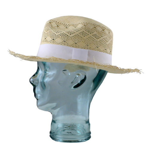 Semi Calado Frayed straw hat