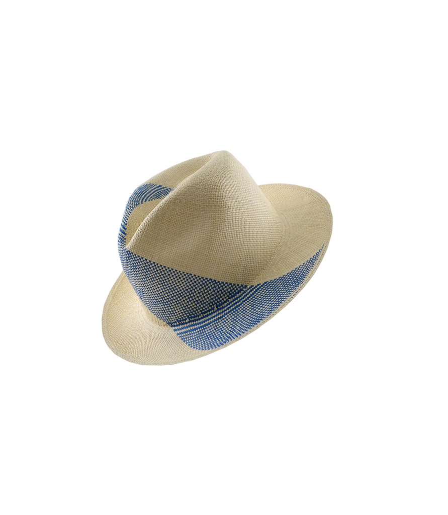 Kelly Baby Blue Hat by G.VITERI - Fedora straw hat
