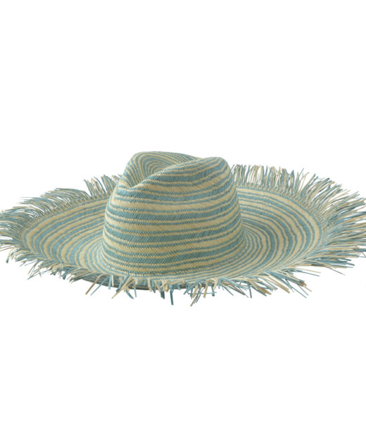 Sky Blue and Natural Stripes Hat