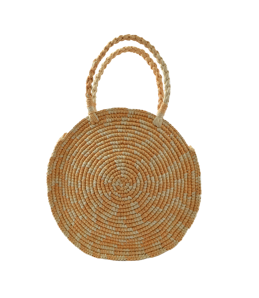 Ancon Round Bag Natural with Camel by G.VITERI
