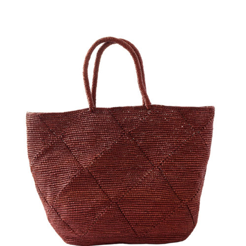 Crochet Soft Straw Bag in Brown